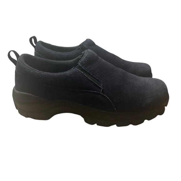 LANDS’ END Comfortable Slip On Suede Walking Shoes in Classic Black Size 8 - Picture 1 of 7